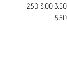 2.50 3.00 3.50 5.50 